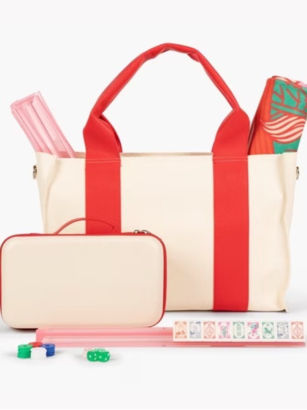 Mahjong Set includes racks, tile case, tote and Maison Lude Acrylic tiles - Picture 2 of 8